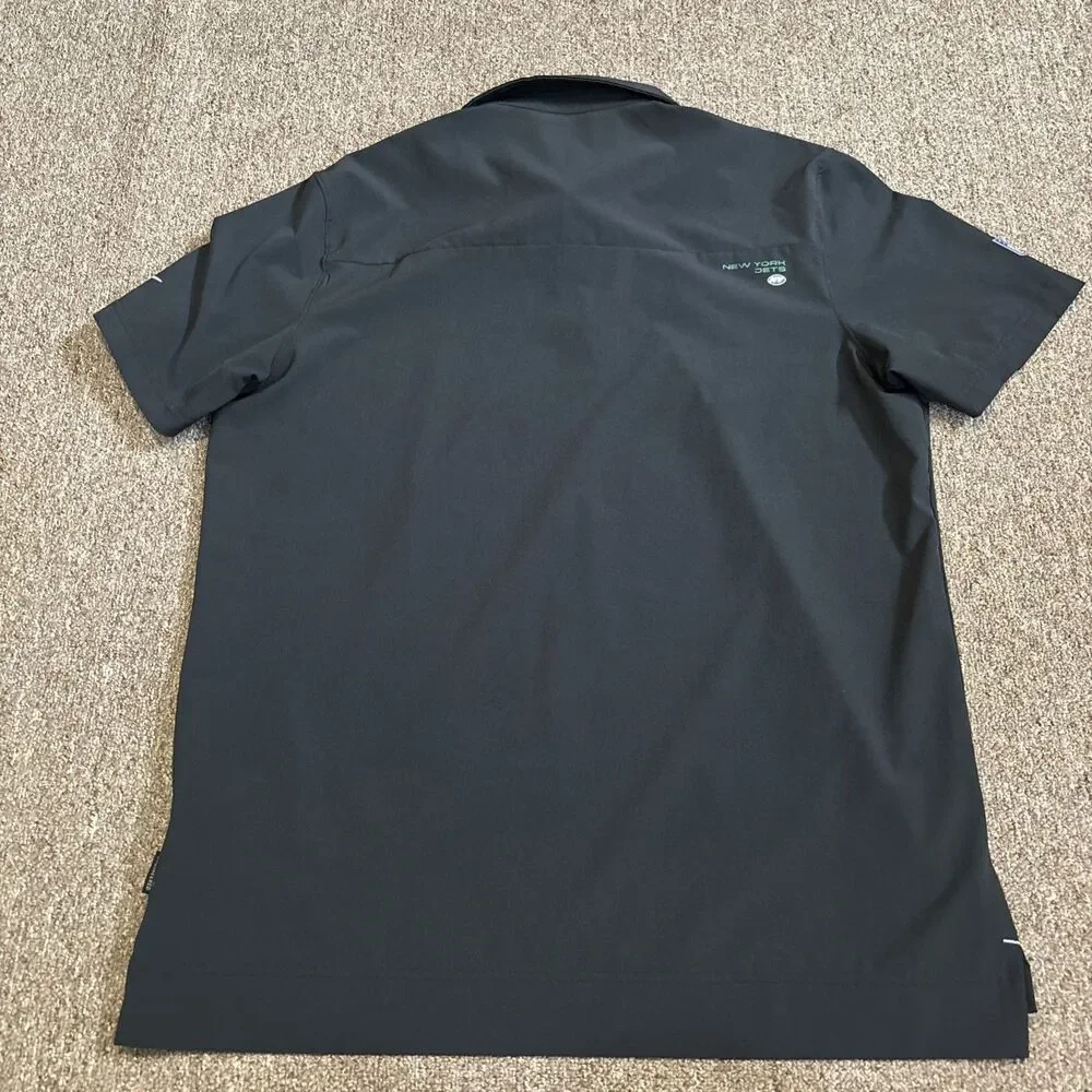 New York Jets Mens Large Button Snap Polo Nike Dri Fit On Field NFL Football - Picture 11 of 12
